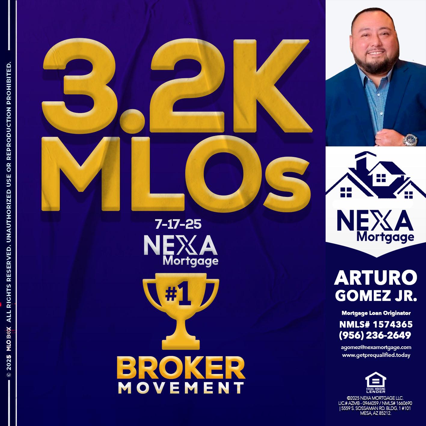3.2K MLOs - Arturo Gomez Jr -Mortgage Broker