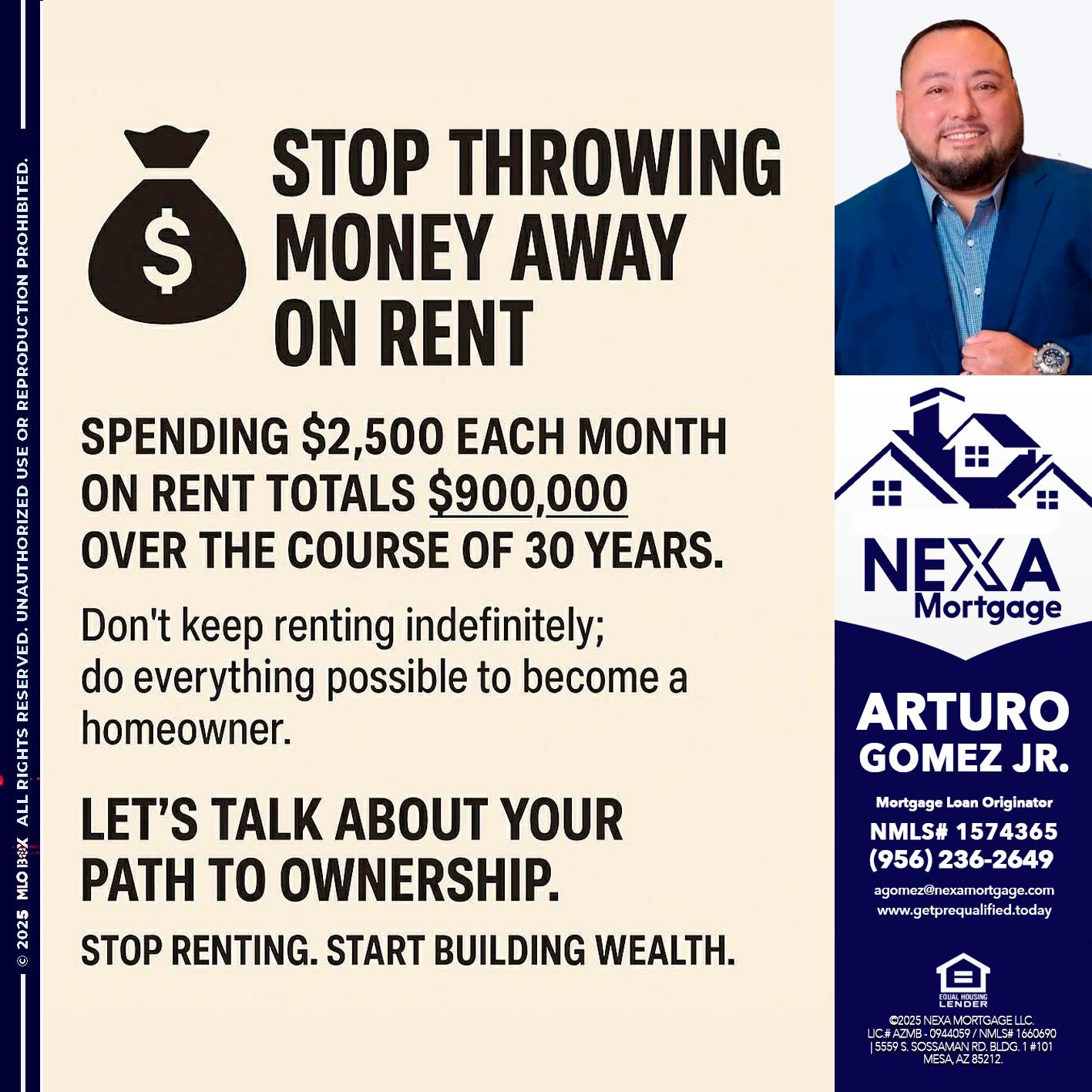 STOP THROWING - Arturo Gomez Jr -Mortgage Broker