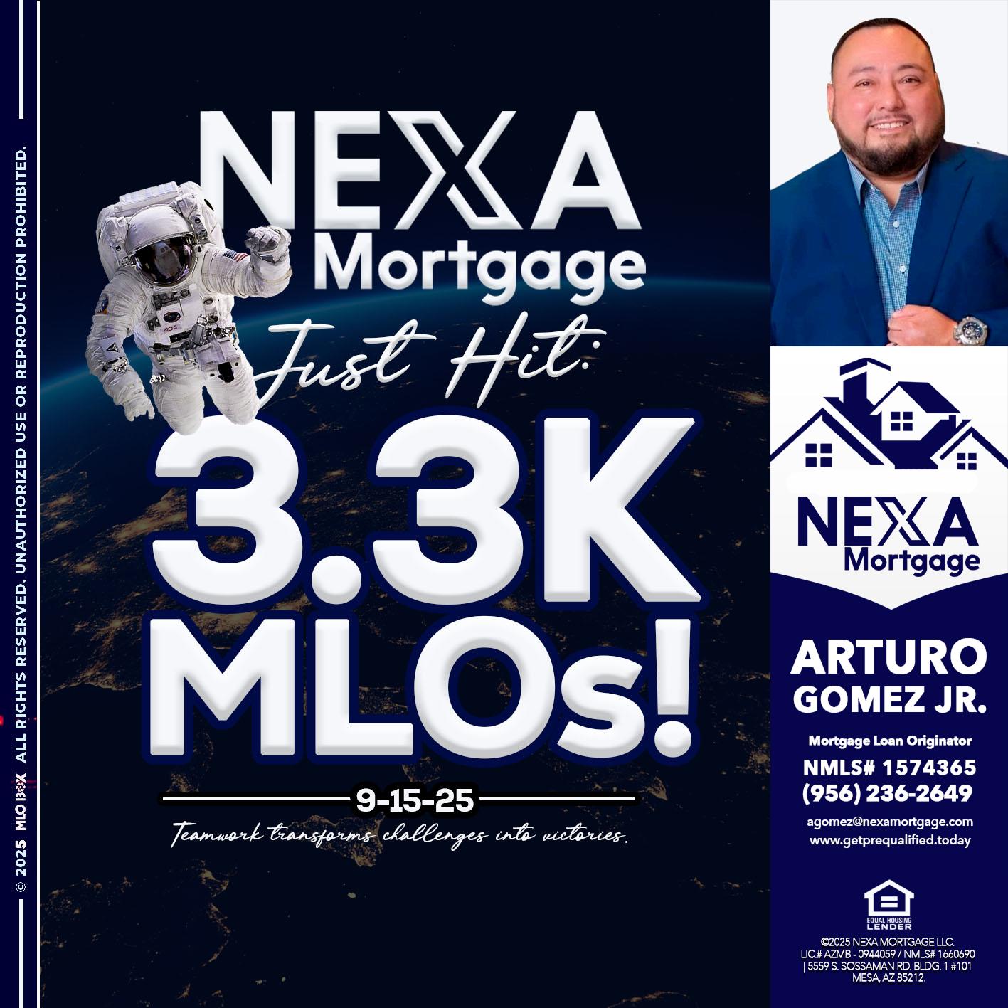 3.3K - Arturo Gomez Jr -Mortgage Broker