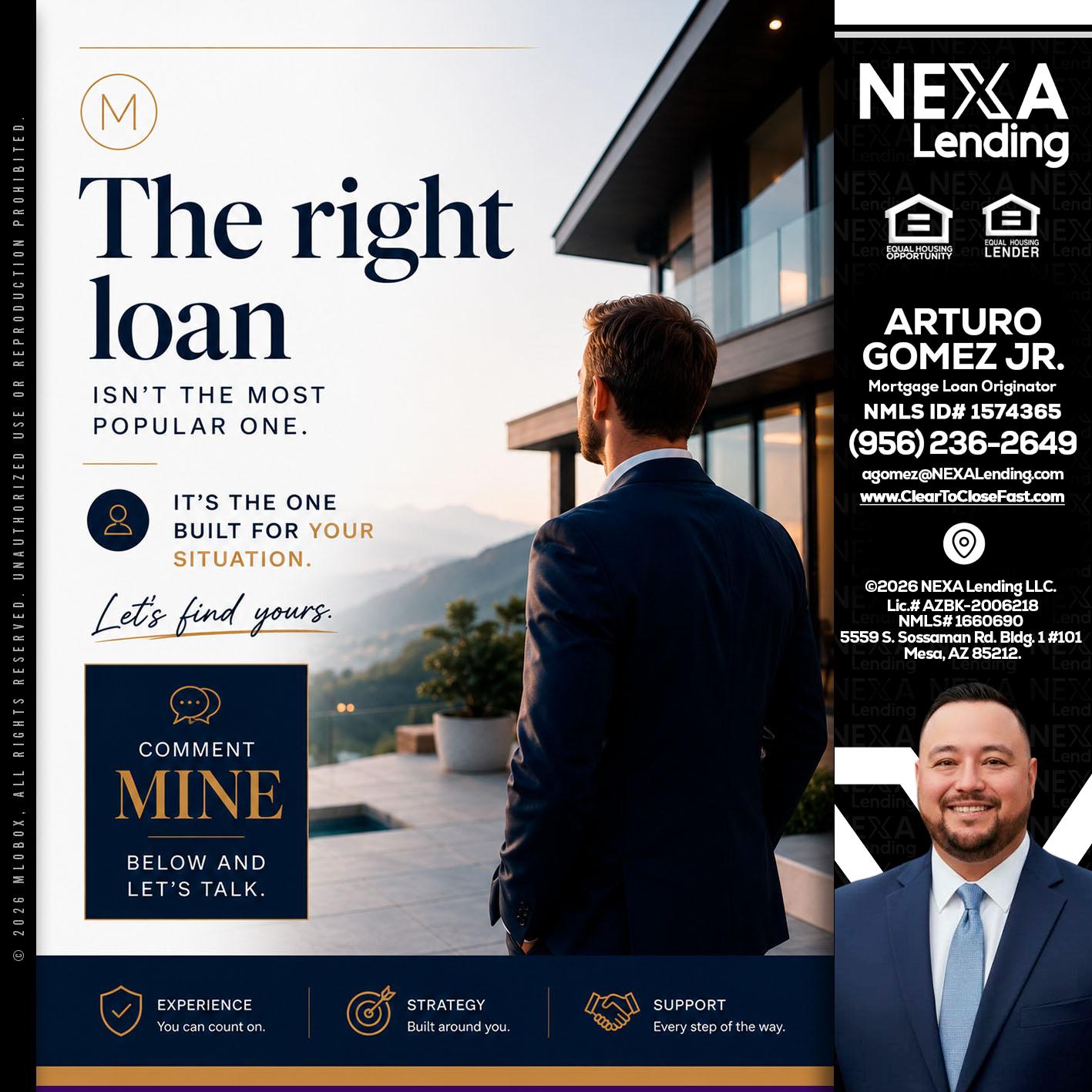 THE RIGHT LOAN - Arturo Gomez Jr -Mortgage Broker